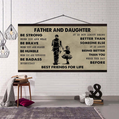 Vikings Father And Daughter Best Friends For Life - Be Strong When You Are Weak Poster Canvas Gift For Daughter From Father