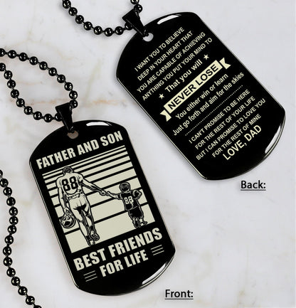 Father and Daughter NVL Personalized Double Sided Dog Tag Father And Daughter Best Friends For Life - Message on the back side