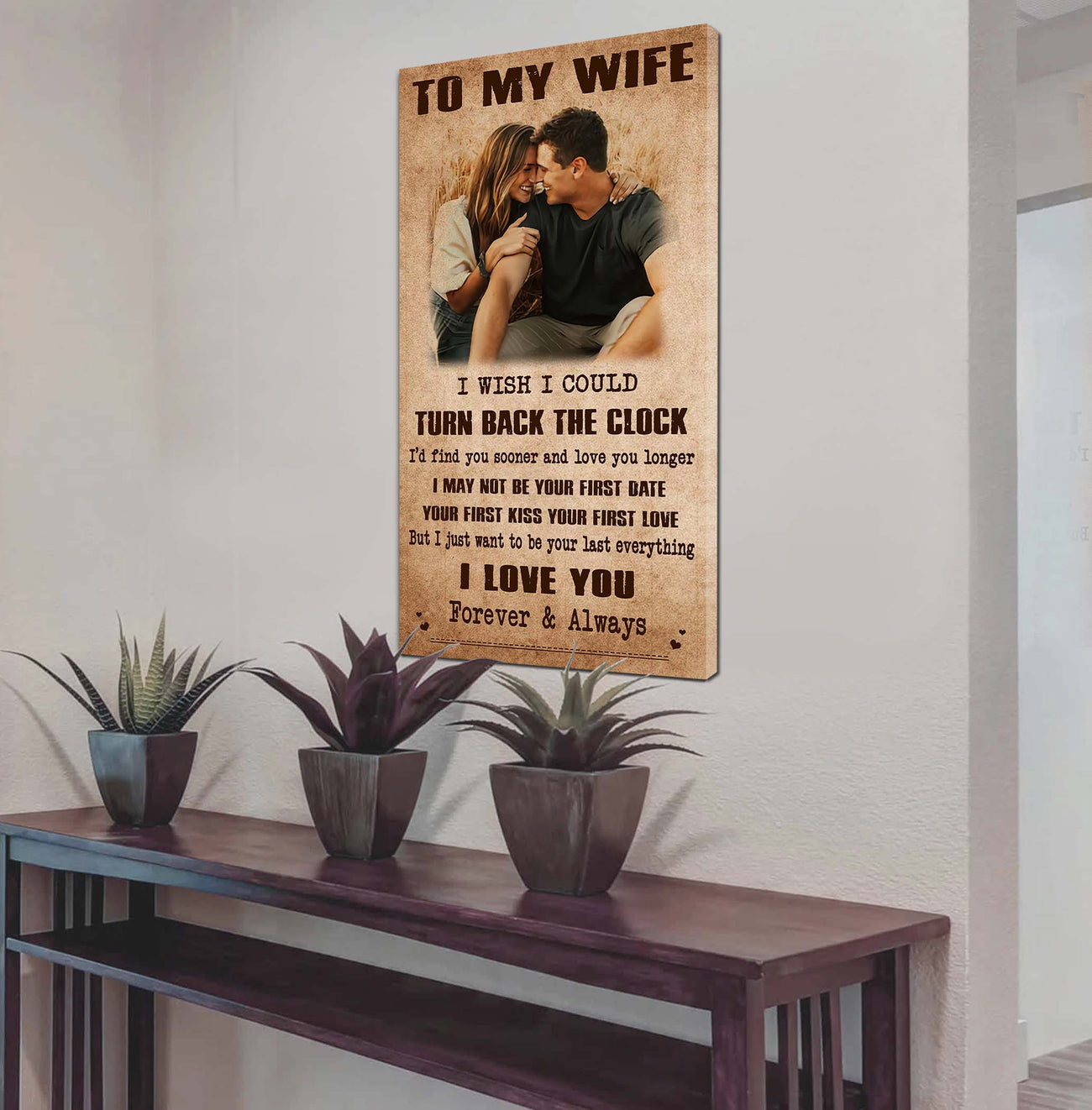 drb vgt- poster canvas to my wife i wish i could turn back the clock - i love you forever and always gift for your wife