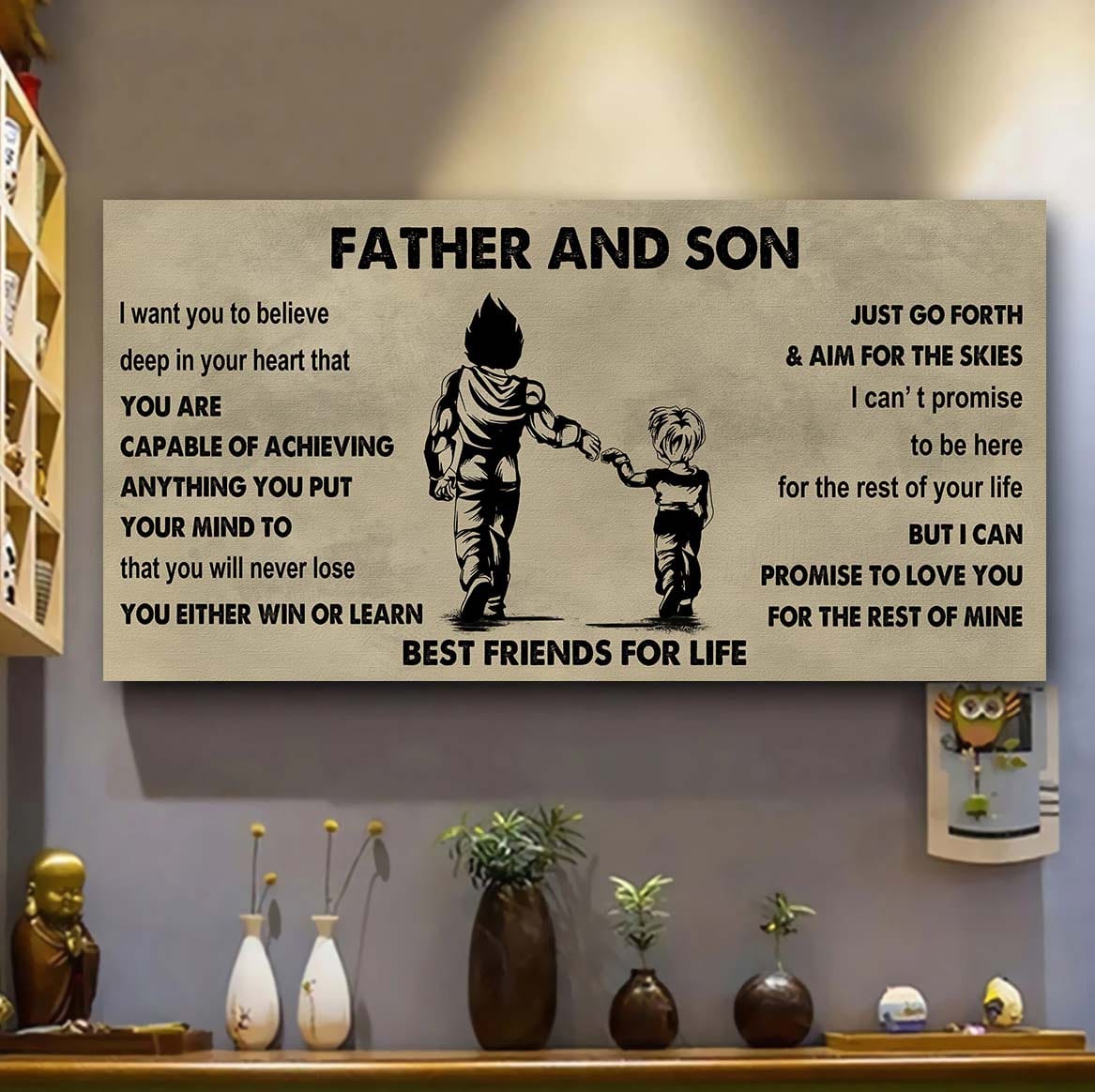 drb vgt father and son best friends for life - ver 2 you will never lose poster canvas gift for son from father