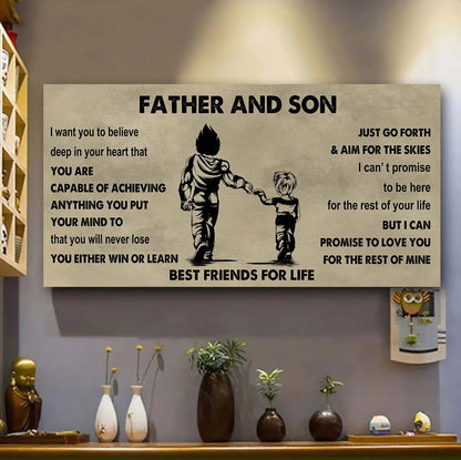 DRB VGT Father And Son Best Friends For Life - Ver 2 You Will Never Lose Poster Canvas Gift For Son From Father