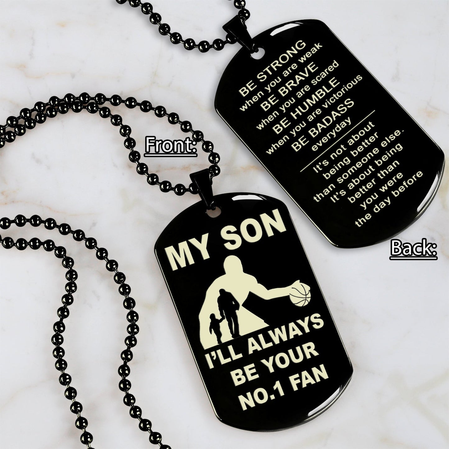 customizable basketball gifts from dad mom to son- it is not about better than someone else, it is about being better than you were the day before, be strong be brave be humble