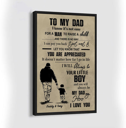 Canvas Son to Dad-I Will Alway be Your Little Boy