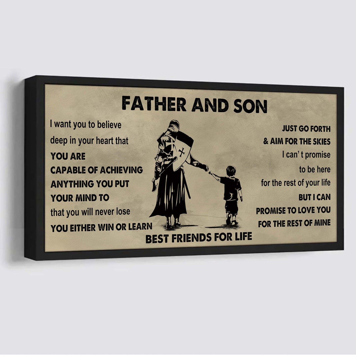 drb gk father and son best friends for life - ver 2 you will never lose poster canvas gift for son from father