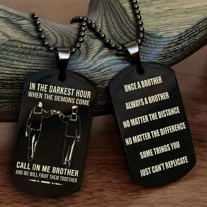 Viking Customizable engraved dog tag double sided gift from brother Once A Brother Always A Brother
