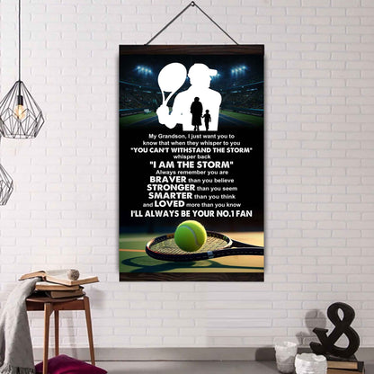 Sport Poster Canvas Grandma To Grandson - Whisper Back I Am The Storm I Will Always Your No 1 Fan