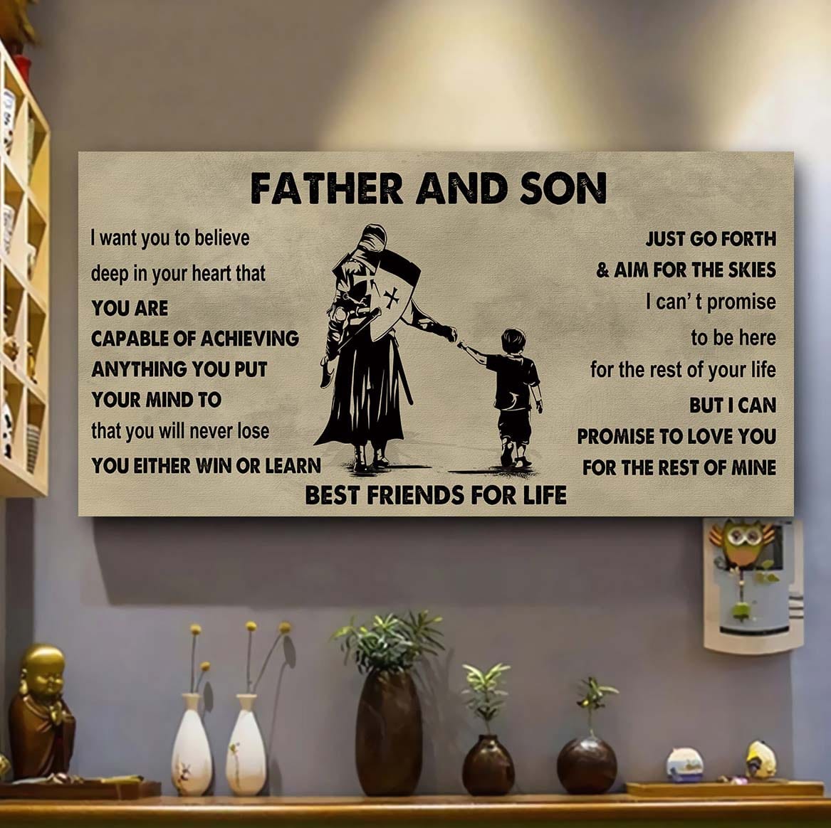 biker father and son best friends for life - ver 2 you will never lose poster canvas gift for son from father