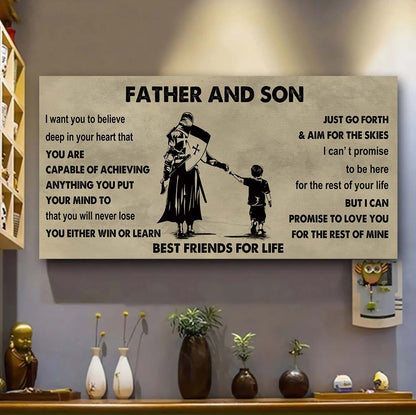 DRB GK Father And Son Best Friends For Life - Ver 2 You Will Never Lose Poster Canvas Gift For Son From Father