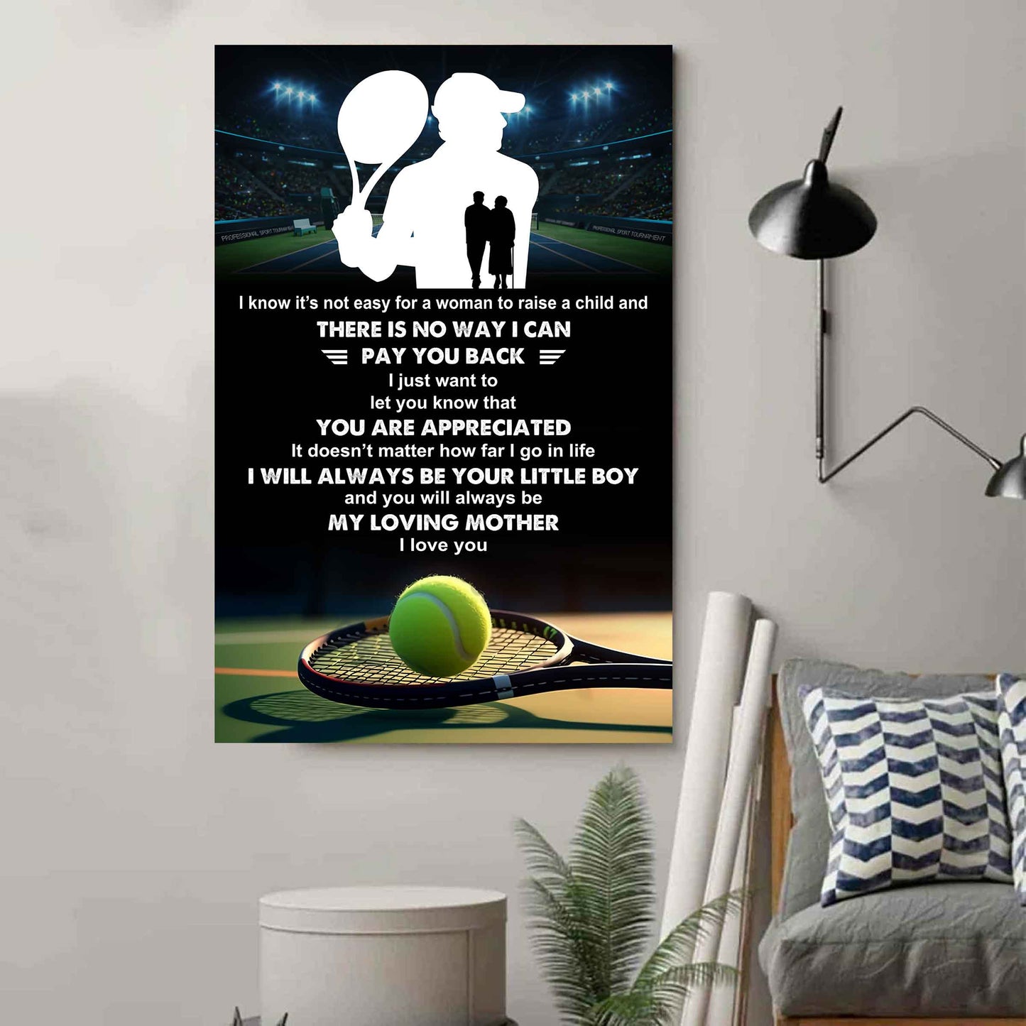 poster canvas to my mom i know it's not easy - i will always be your little boy gift from son