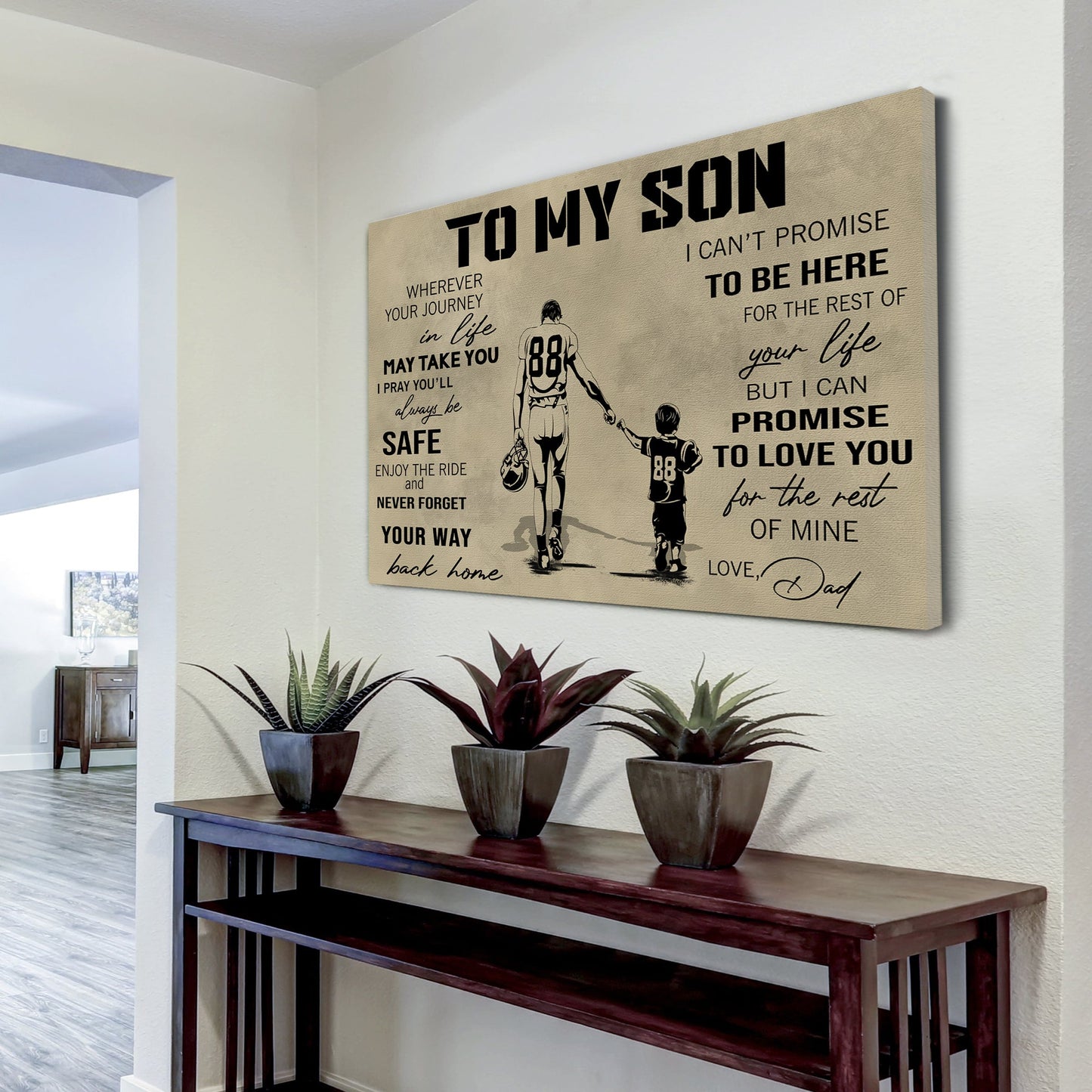 canvas poster dad to son your way back home i can promise to love you for the rest of mine