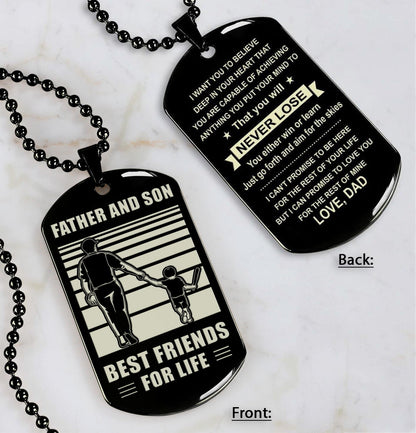 Soccer STO Personalized Double Sided Dog Tag Father And Son Best Friends For Life - Message on the back side