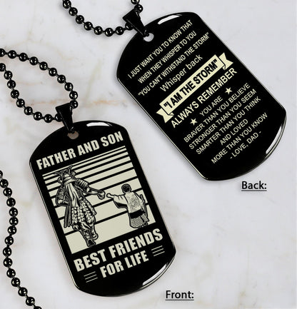 GST Personalized Double Sided Dog Tag Father And Son Best Friends For Life - Message on the back side