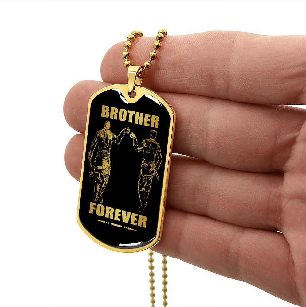 drf-military chain (18k gold plated)-gifts from brother, n the darkest hour, when the demons come call on me brother and we will fight them together