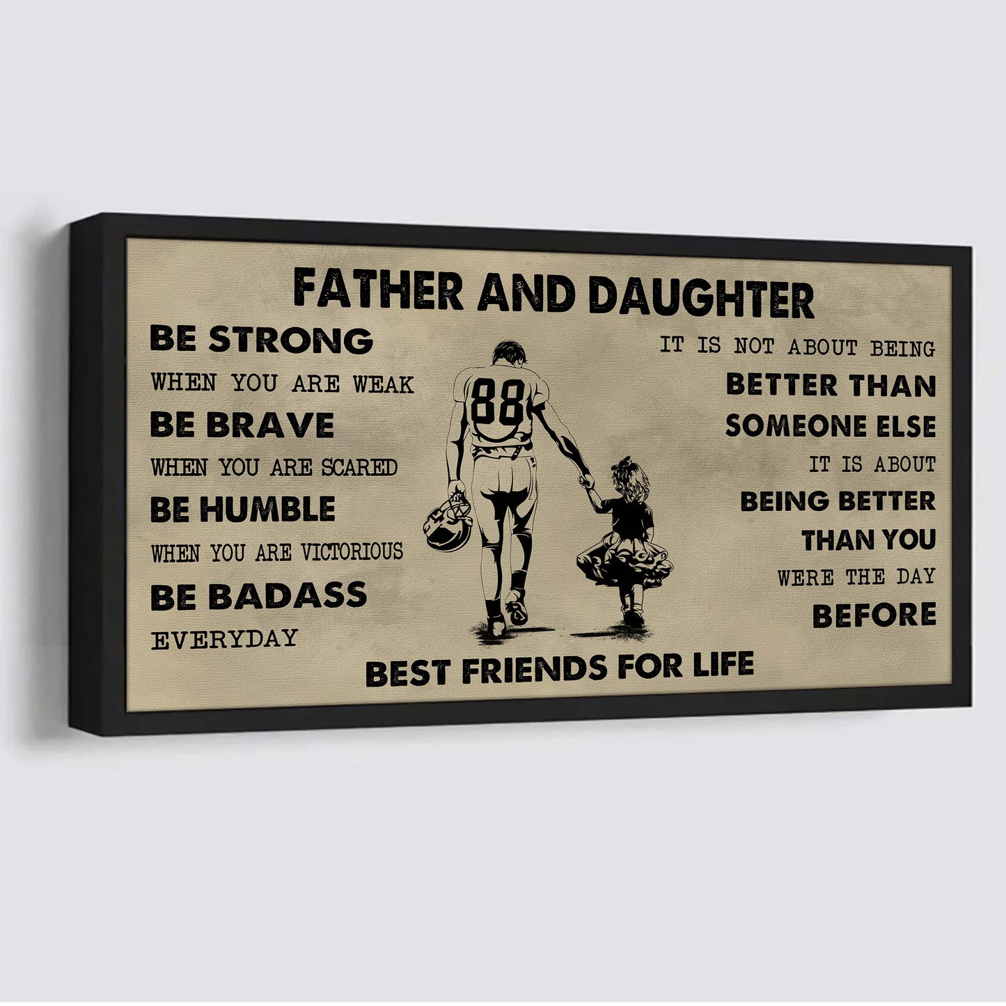 vikings father and daughter best friends for life - be strong when you are weak poster canvas gift for daughter from father