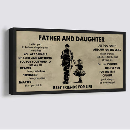 DRB Father And Daughter Best Friends For Life  - That You Are Braver Than You Believe Poster Canvas Gift For Daughter From Father