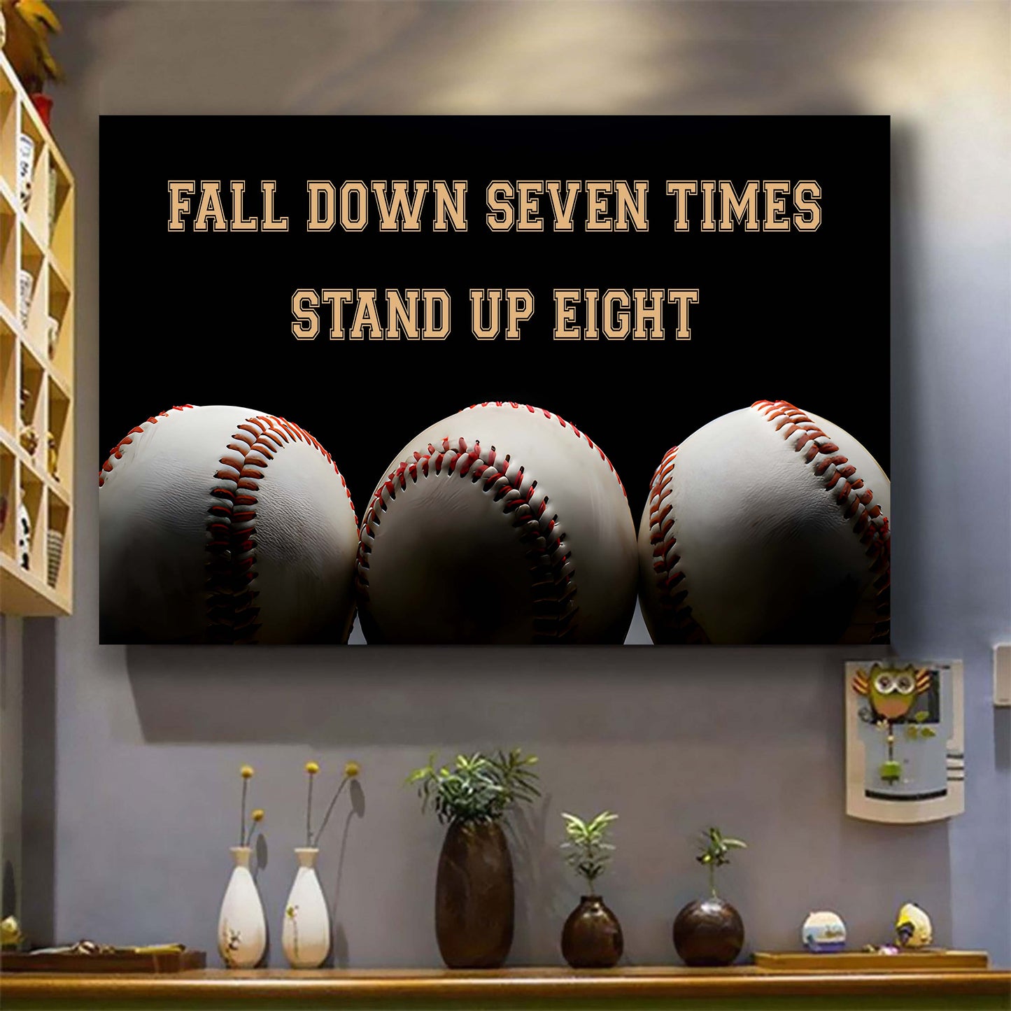 basketball poster canvas fall down seven times stand up eight standard size