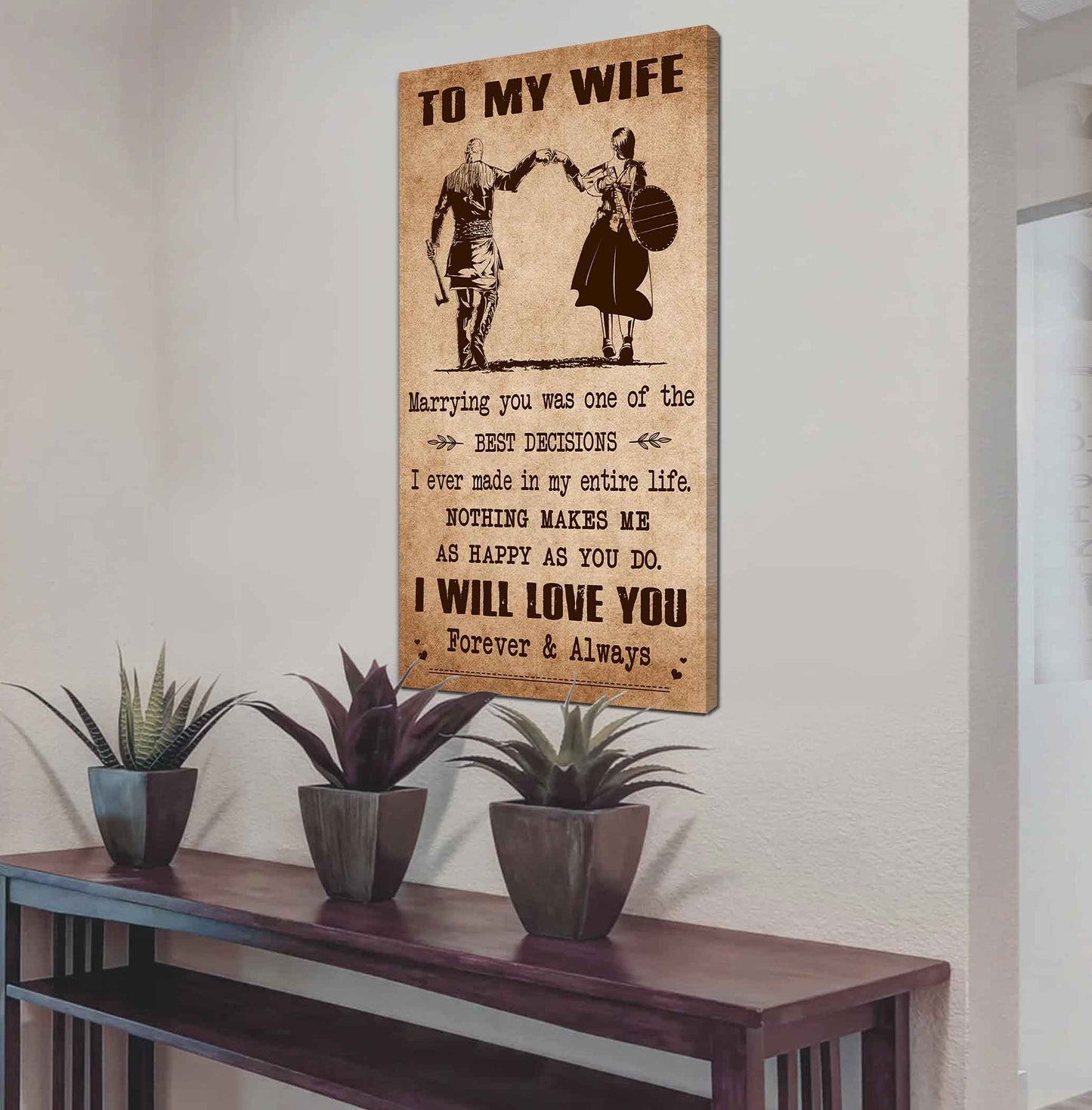 samurai poster canvas to my wife marrying you was one of the best decisions - i will love you forever and always gift for your wife