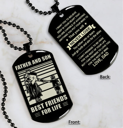 Father and Daughter NVL Personalized Double Sided Dog Tag Father And Daughter Best Friends For Life - Message on the back side