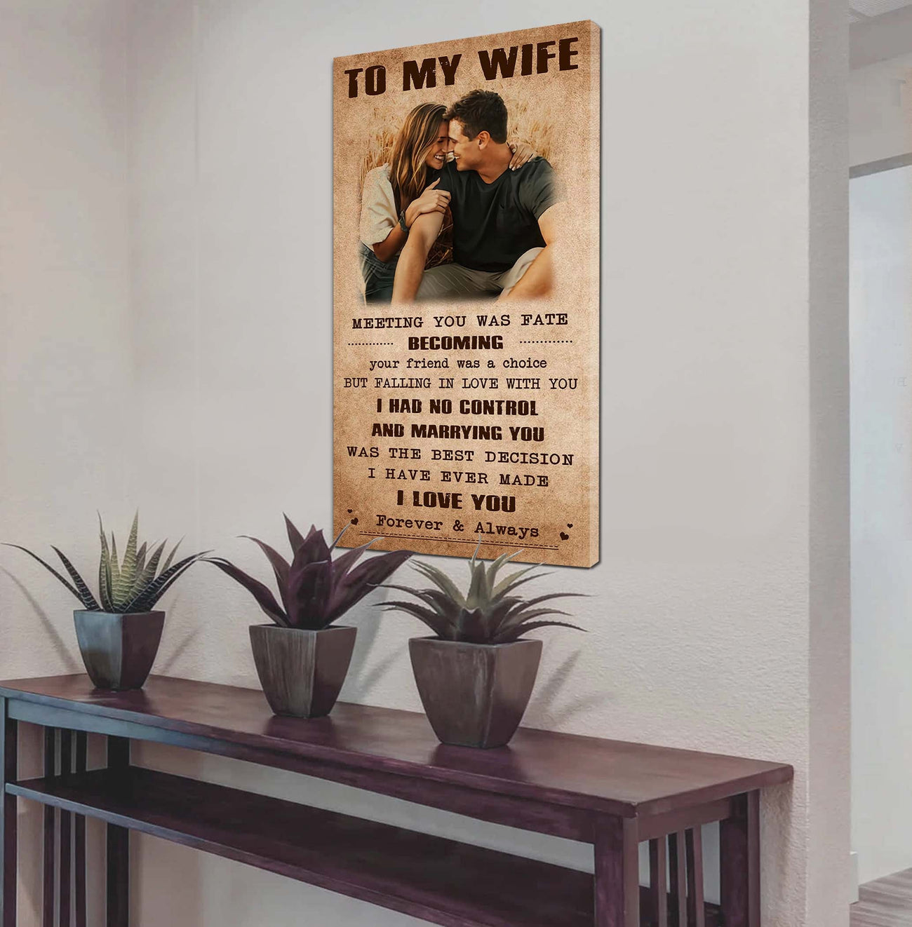 drb vgt- poster canvas to my wife meeting you was fate - i love you forever and always gift for your wife