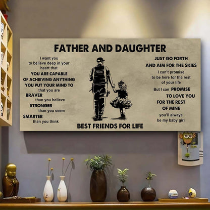 DRB Father And Daughter Best Friends For Life  - That You Are Braver Than You Believe Poster Canvas Gift For Daughter From Father