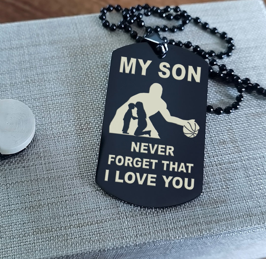 customizable basketball dog tag, gifts from dad mom to son- it is not about better than someone else, it is about being better than you were the day before, be strong be brave be humble