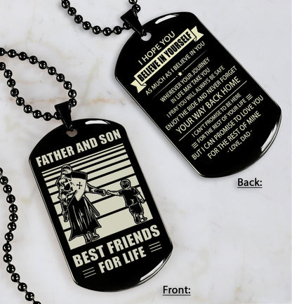 NVL-Personalized Double Sided Dog Tag Father And Son Best Friends For Life - Message on the back side