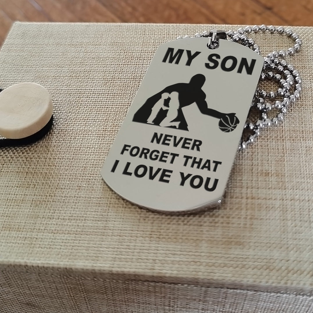 customizable basketball dog tag, gifts from dad mom to son- it is not about better than someone else, it is about being better than you were the day before, be strong be brave be humble