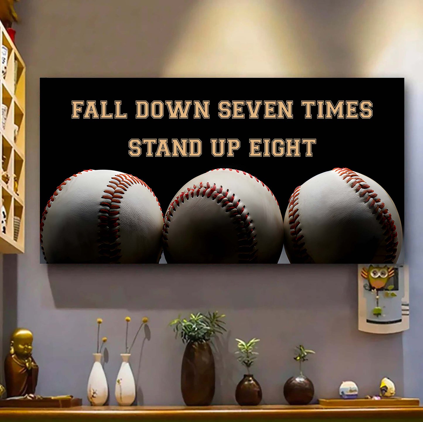 basketball poster canvas fall down seven times stand up eight