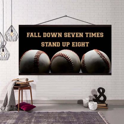 Golf poster canvas fall down seven times stand up eight