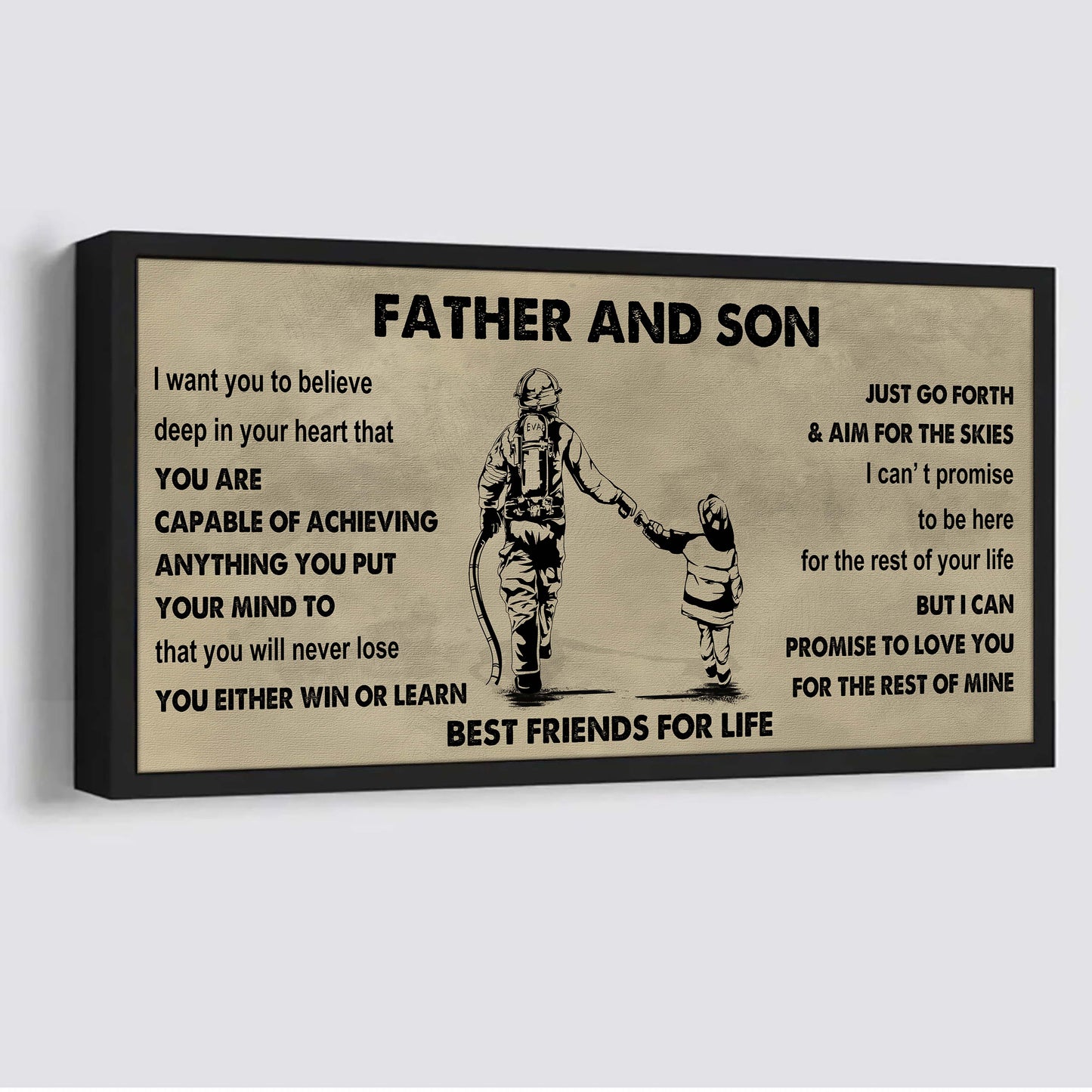 drb gk father and son best friends for life - ver 2 you will never lose poster canvas gift for son from father