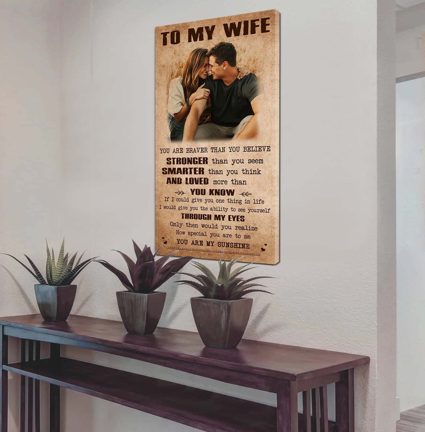 valentine gifts-custom image canvas-husband to wife- if i could give you one thing in life