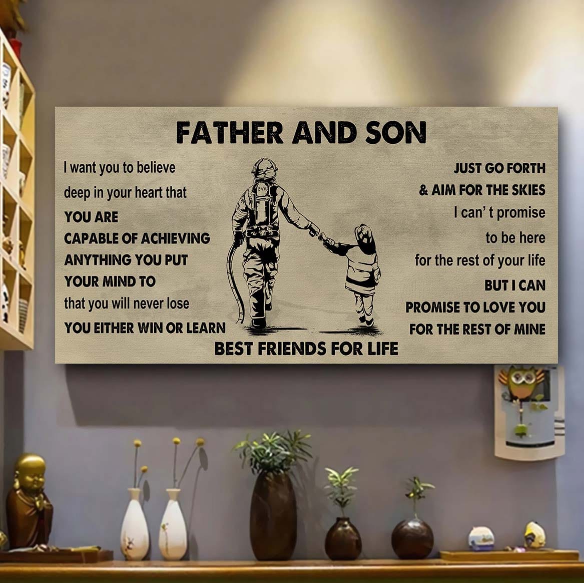 drb gk father and son best friends for life - ver 2 you will never lose poster canvas gift for son from father