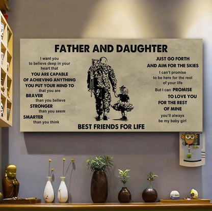 DRB Father And Daughter Best Friends For Life  - That You Are Braver Than You Believe Poster Canvas Gift For Daughter From Father