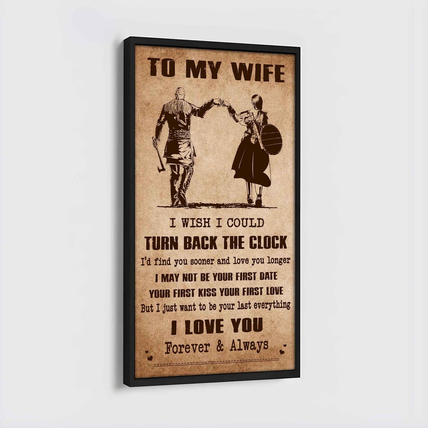 drb vgt- poster canvas to my wife i wish i could turn back the clock - i love you forever and always gift for your wife