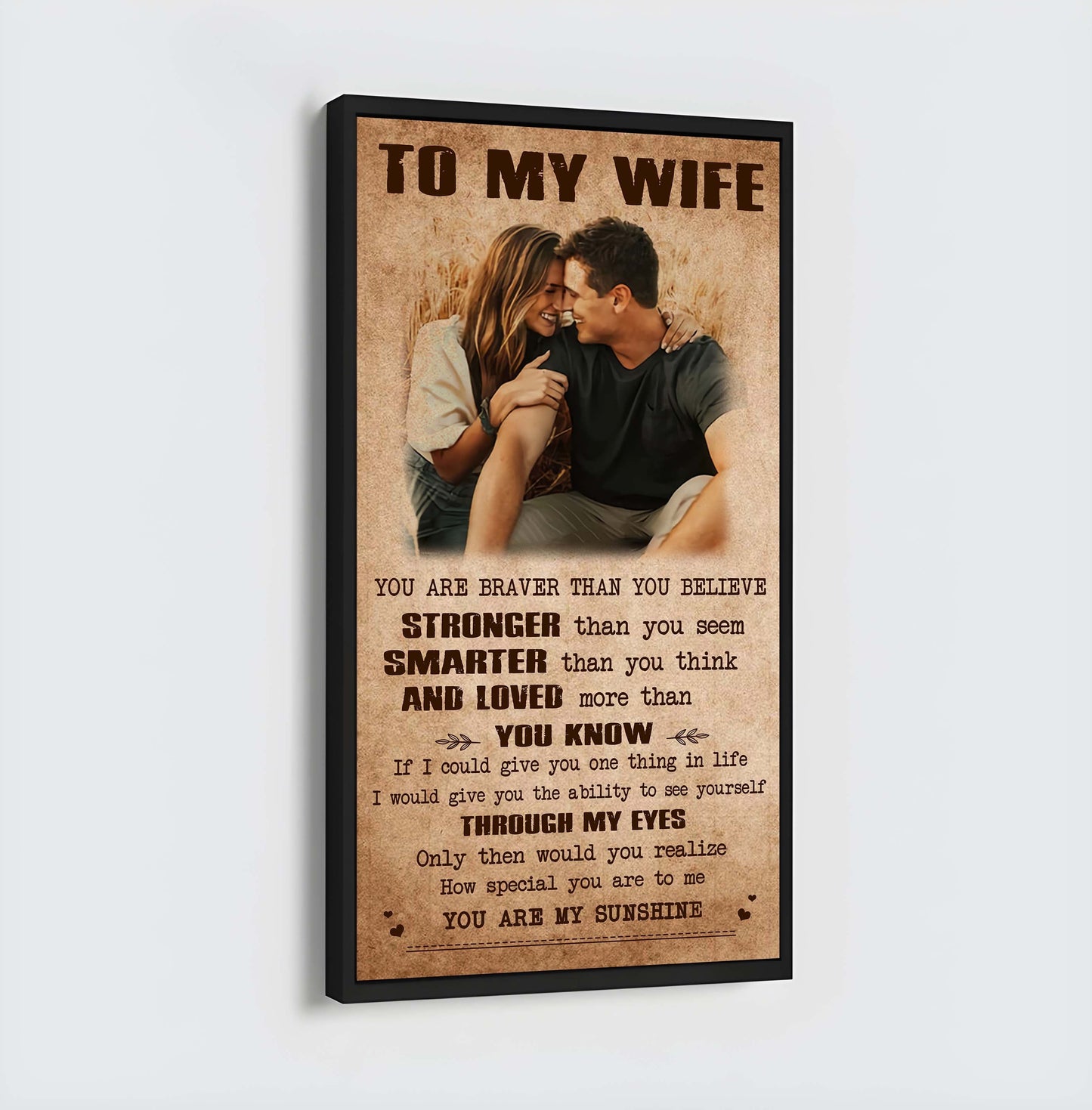 valentine gifts-custom image canvas-husband to wife- if i could give you one thing in life