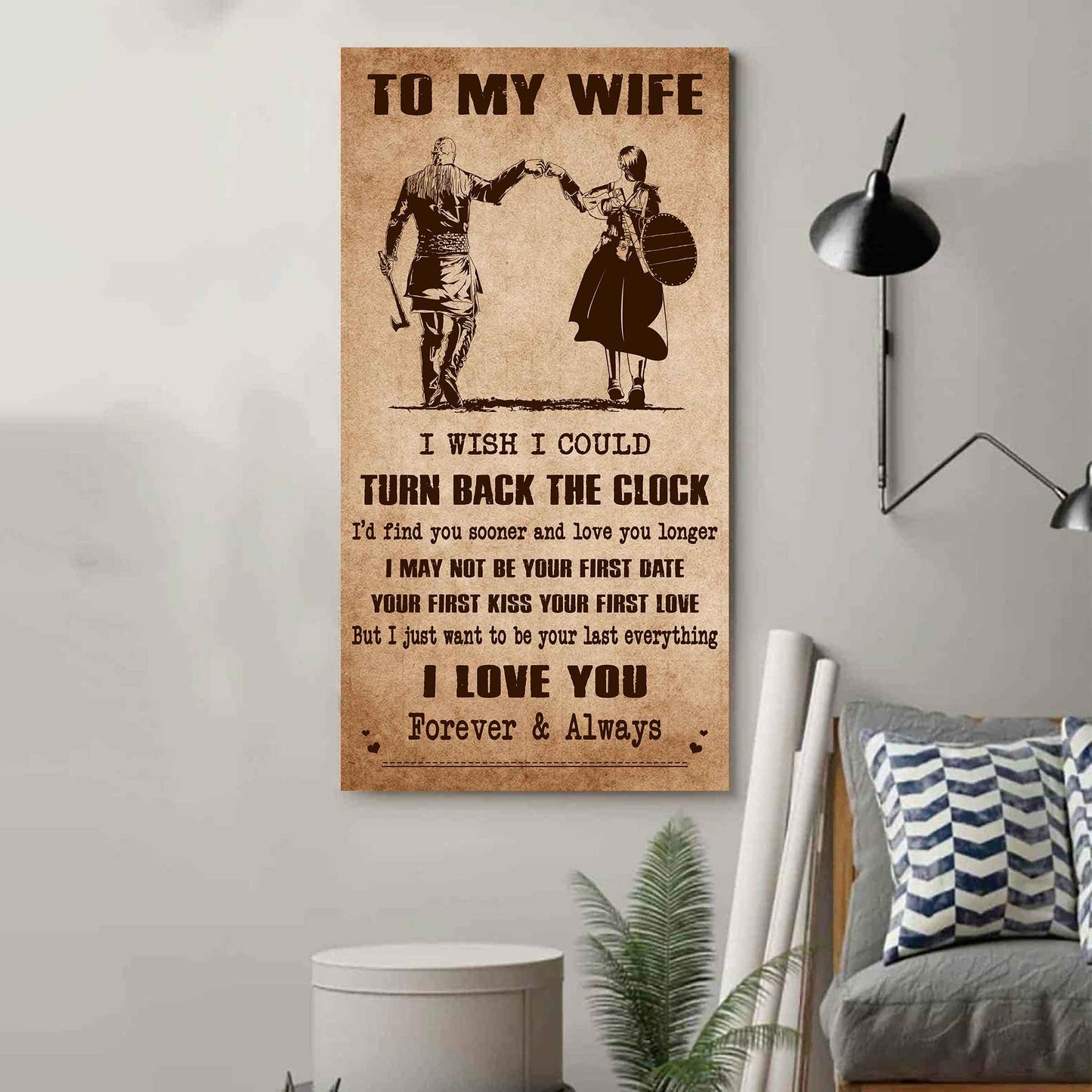 drb vgt- poster canvas to my wife i wish i could turn back the clock - i love you forever and always gift for your wife