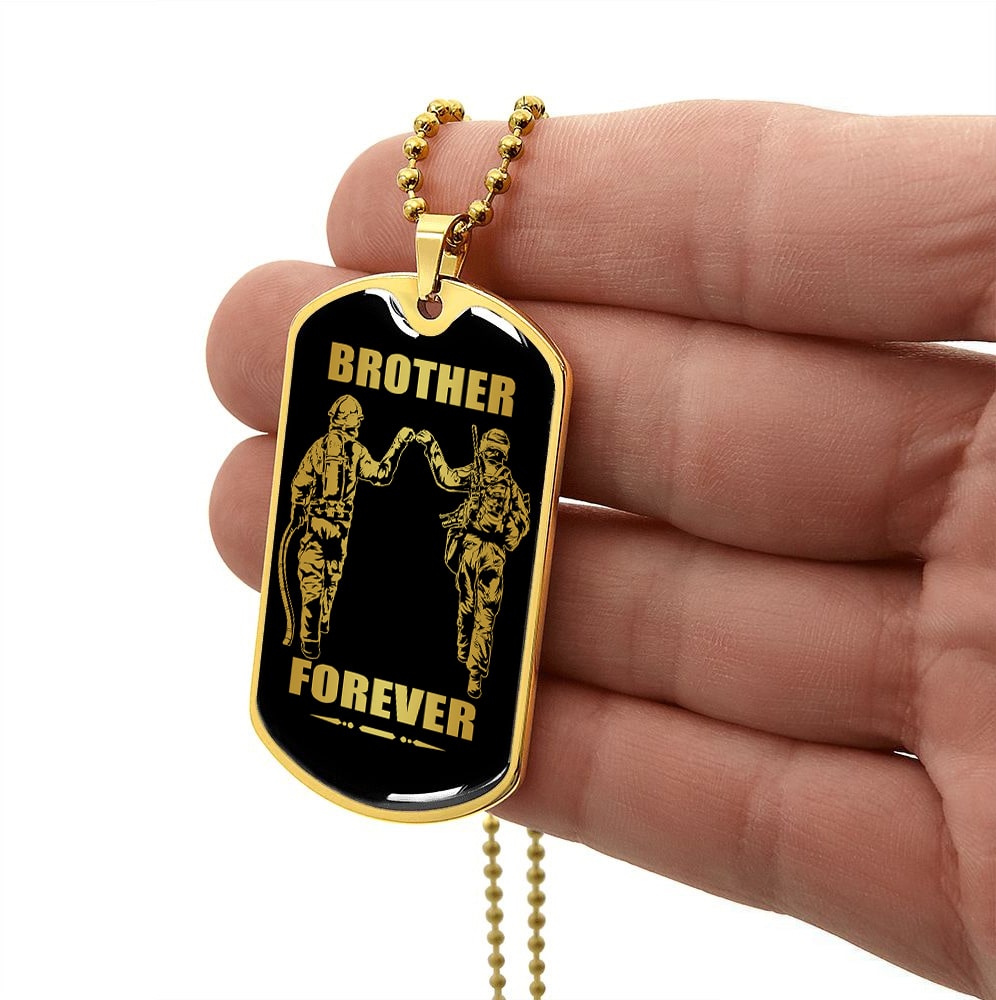 drf-military chain (18k gold plated)-gifts from brother, n the darkest hour, when the demons come call on me brother and we will fight them together