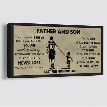 DRB Father And Son Best Friend For Life - You Will Never Lose Poster Canvas Gift For Son From Father -Photo Upload