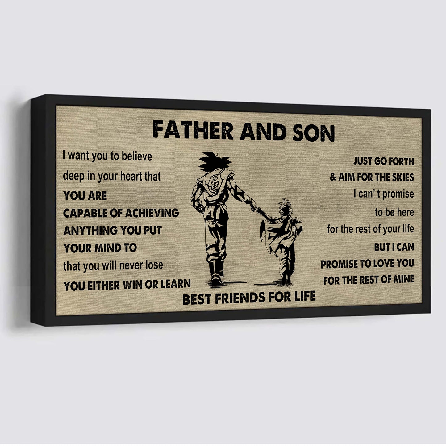 drb gk father and son best friends for life - ver 2 you will never lose poster canvas gift for son from father