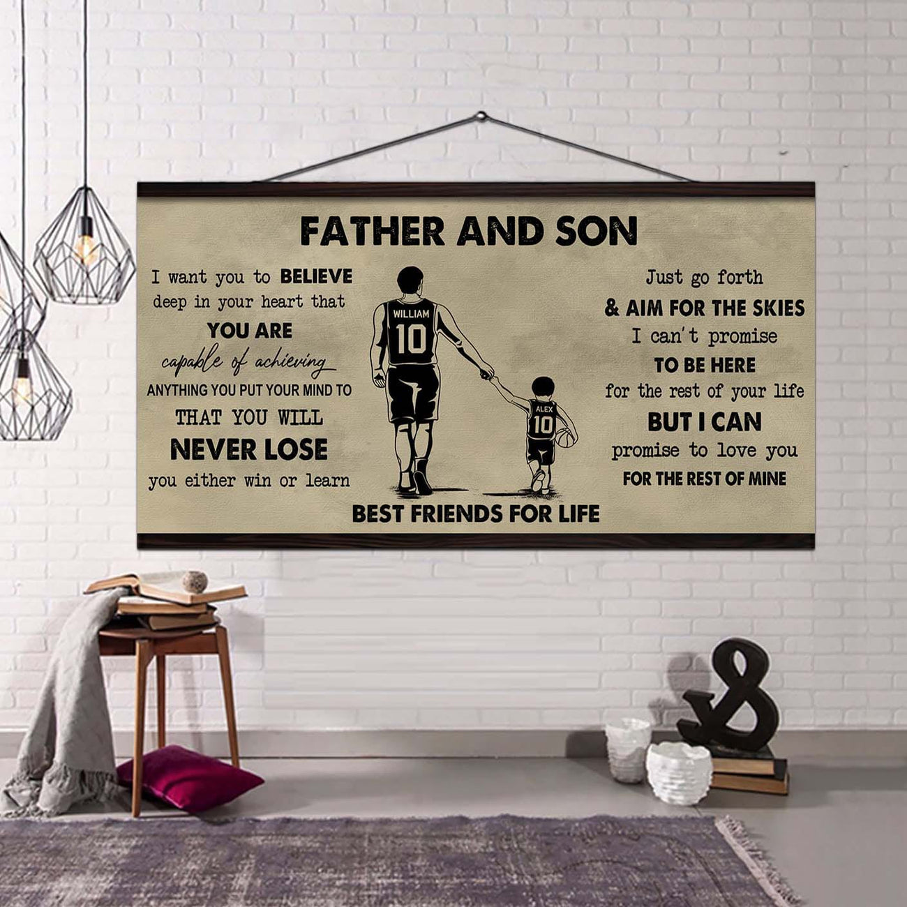 drb father and daughter best friend for life - you will never lose poster canvas gift for daughter from father