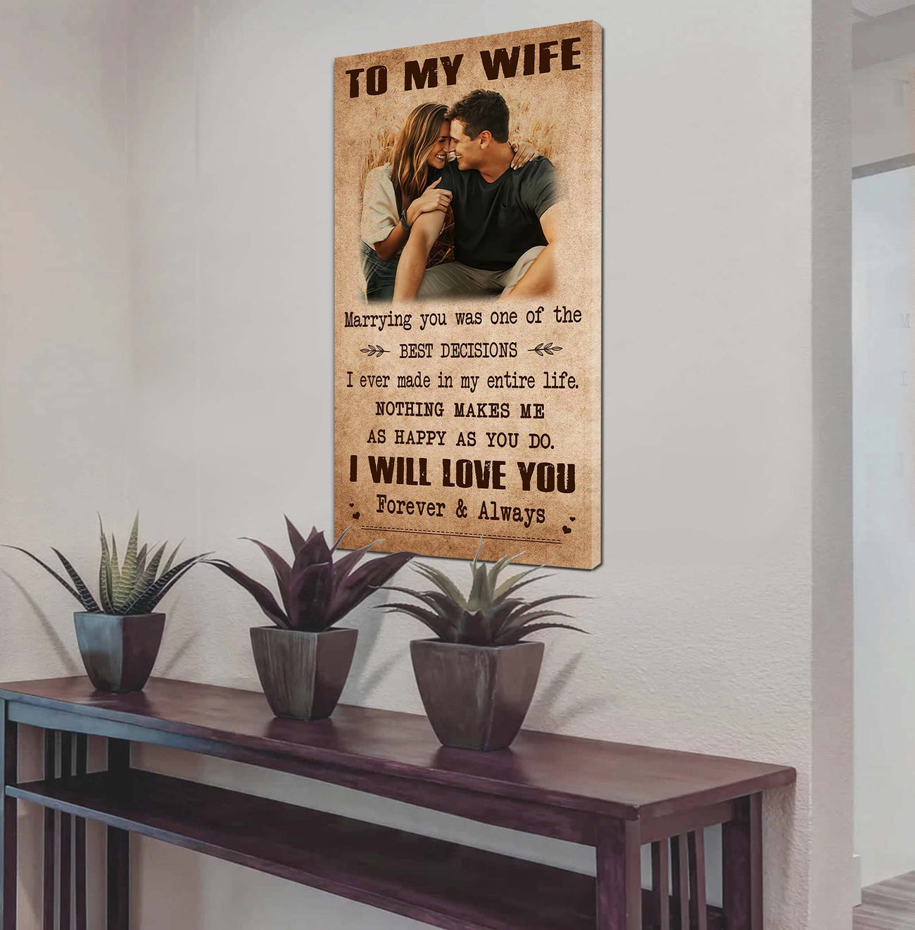 drb vgt- poster canvas to my wife marrying you was one of the best decisions - i will love you forever and always gift for your wife