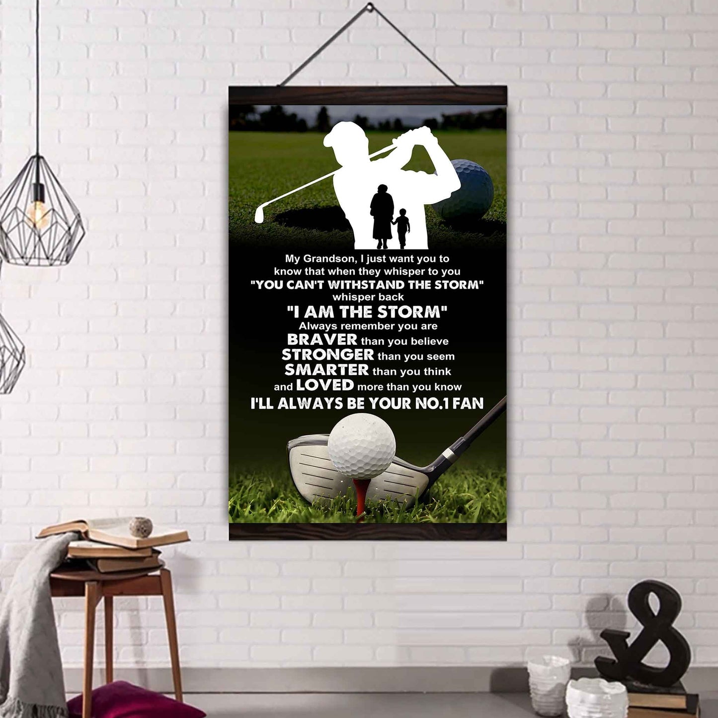 Sport Poster Canvas Grandma To Grandson - Whisper Back I Am The Storm I Will Always Your No 1 Fan