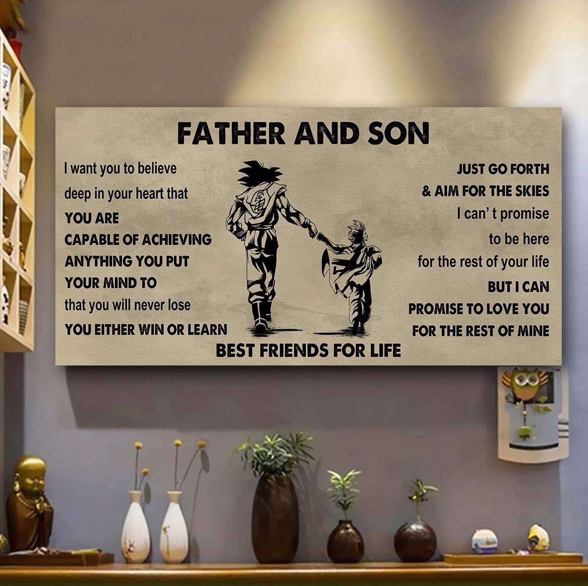 drb gh father and son best friends for life - ver 2 you will never lose poster canvas gift for son from father