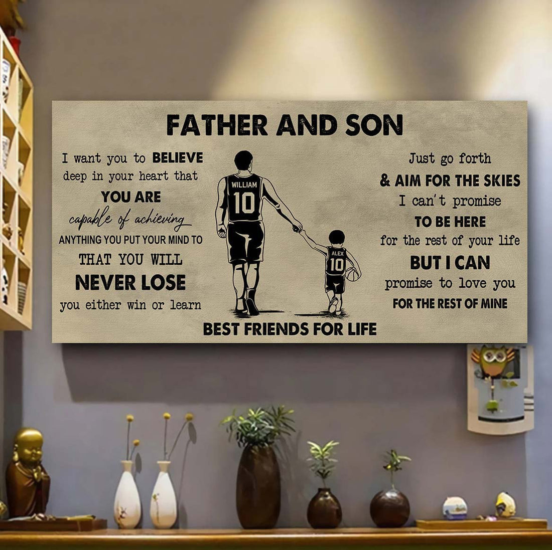 drb father and daughter best friend for life - you will never lose poster canvas gift for daughter from father