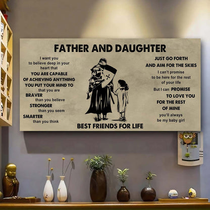 DRB Father And Daughter Best Friends For Life  - That You Are Braver Than You Believe Poster Canvas Gift For Daughter From Father