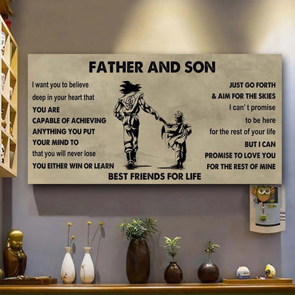 Biker Father And Son Best Friends For Life - Ver 2 You Will Never Lose Poster Canvas Gift For Son From Father