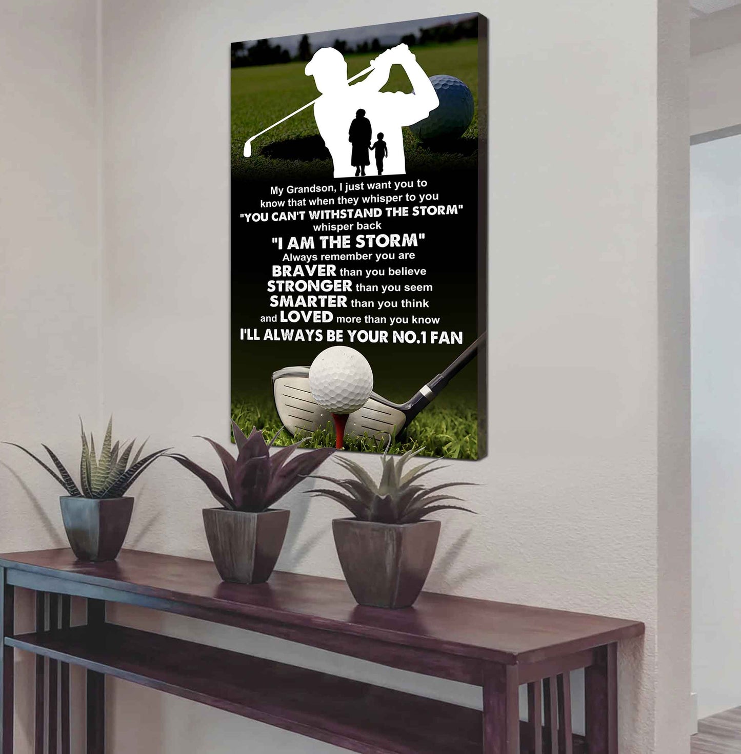 Sport Poster Canvas Grandma To Grandson - Whisper Back I Am The Storm I Will Always Your No 1 Fan