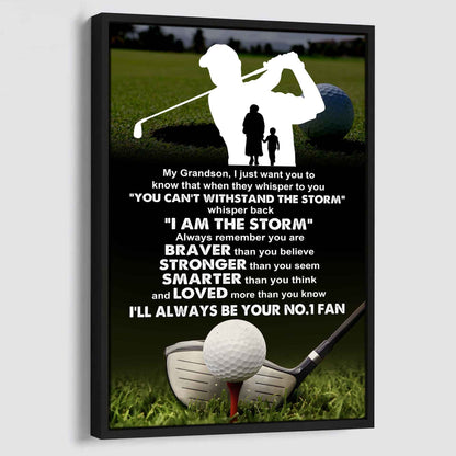 Sport Poster Canvas Grandma To Grandson - Whisper Back I Am The Storm I Will Always Your No 1 Fan