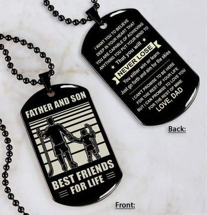 Soccer ANY Personalized Double Sided Dog Tag Father And Son Best Friends For Life - Message on the back side