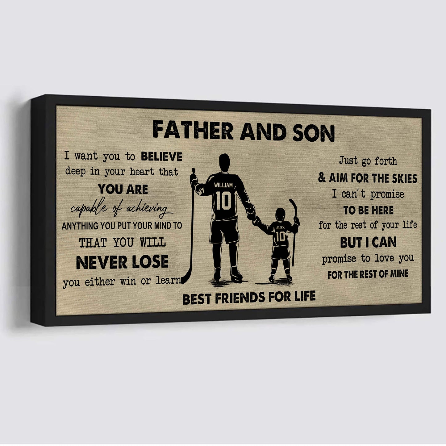 father and kids best friend for life - you will never lose poster canvas